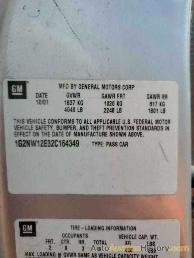 PONTIAC GRANDAM GT, 1G2NW12E32C164349