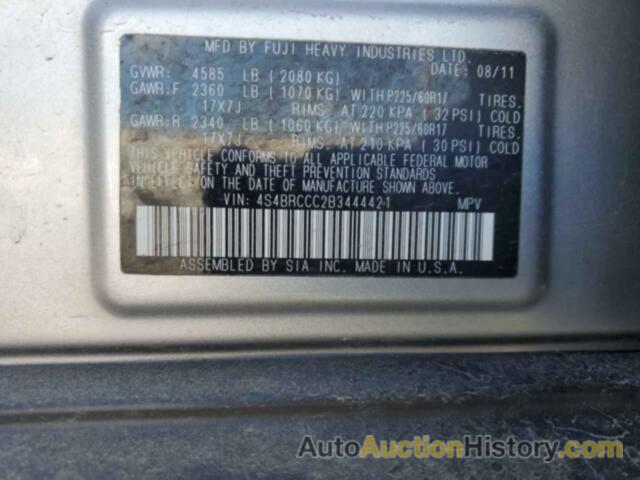 SUBARU OUTBACK 2.5I PREMIUM, 4S4BRCCC2B3444421