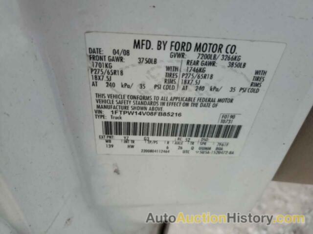 FORD F-150 SUPERCREW, 1FTPW14V08FB85216