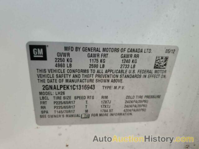 CHEVROLET EQUINOX LT, 2GNALPEK1C1316943