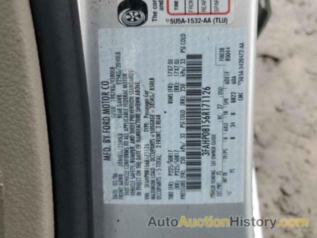 FORD FUSION SEL, 3FAHP08156R171126