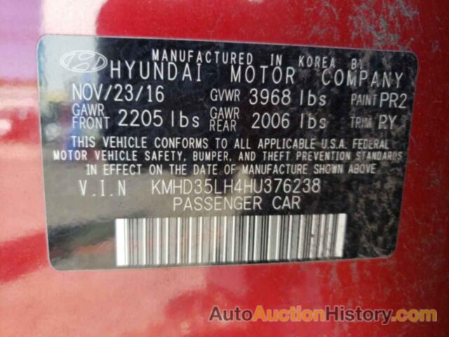 HYUNDAI ELANTRA, KMHD35LH4HU376238