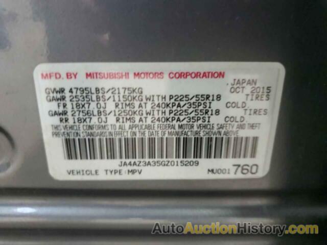 MITSUBISHI OUTLANDER SE, JA4AZ3A35GZ015209