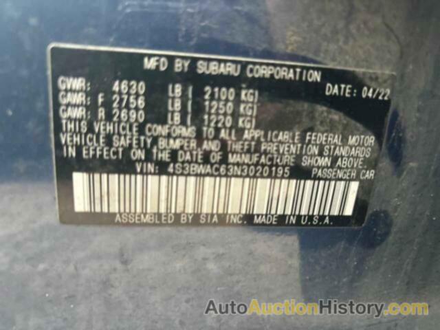 SUBARU LEGACY PREMIUM, 4S3BWAC63N3020195