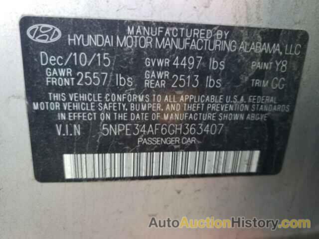 HYUNDAI SONATA SPORT, 5NPE34AF6GH363407