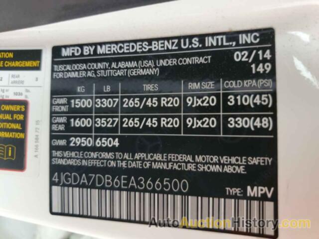 MERCEDES-BENZ M-CLASS 550 4MATIC, 4JGDA7DB6EA366500
