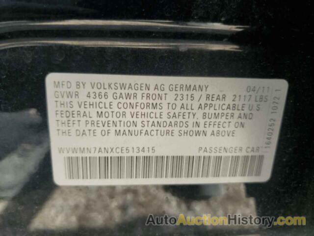 VOLKSWAGEN CC SPORT, WVWMN7ANXCE513415