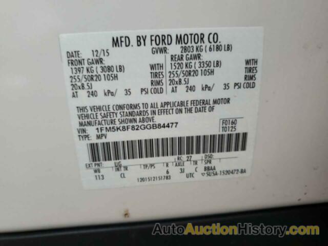 FORD EXPLORER LIMITED, 1FM5K8F82GGB84477