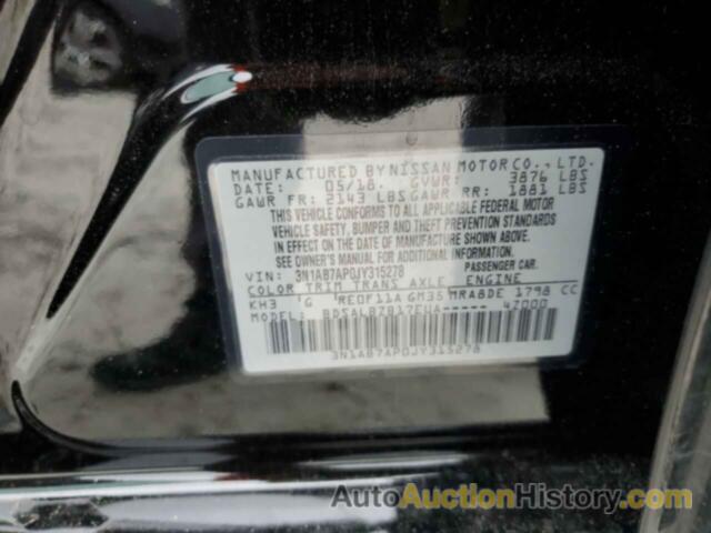 NISSAN SENTRA S, 3N1AB7AP0JY315278