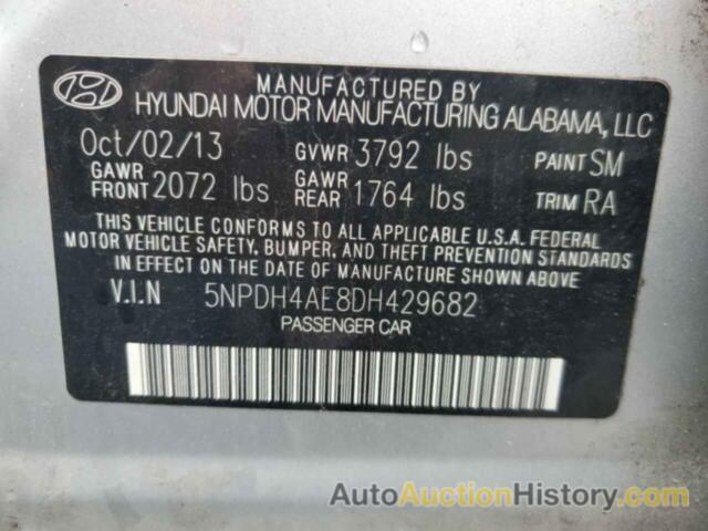 HYUNDAI ELANTRA GLS, 5NPDH4AE8DH429682