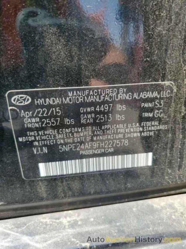 HYUNDAI SONATA SE, 5NPE24AF9FH227578