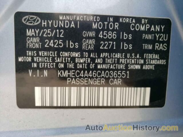 HYUNDAI SONATA HYBRID, KMHEC4A46CA036551