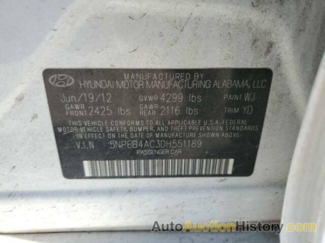 HYUNDAI SONATA GLS, 5NPEB4AC3DH551189