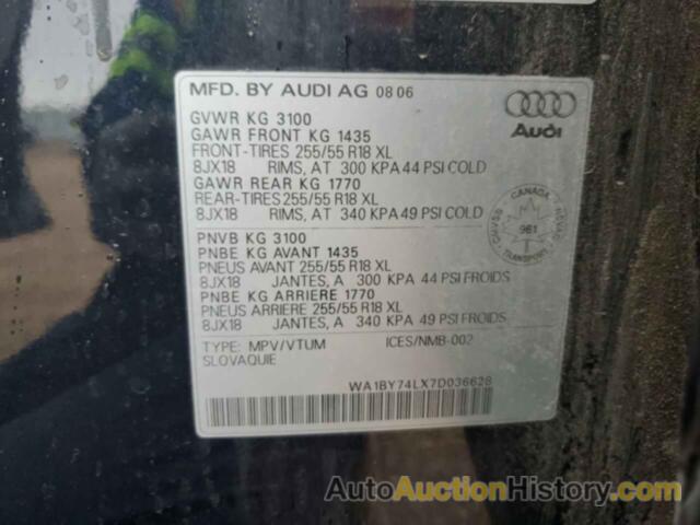 AUDI Q7 3.6 QUATTRO PREMIUM, WA1BY74LX7D036628