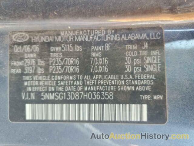 HYUNDAI SANTA FE GLS, 5NMSG13D87H036358