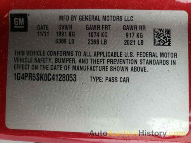 BUICK VERANO CONVENIENCE, 1G4PR5SK0C4128053