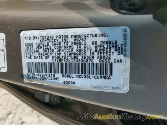 TOYOTA CAMRY LE, 4T1BF32K13U036876