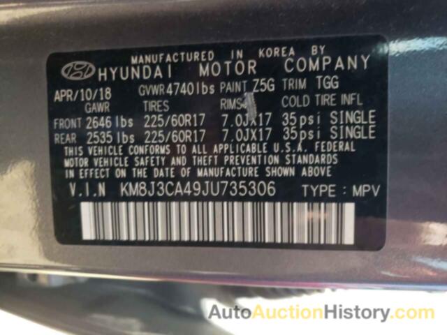 HYUNDAI TUCSON SEL, KM8J3CA49JU735306