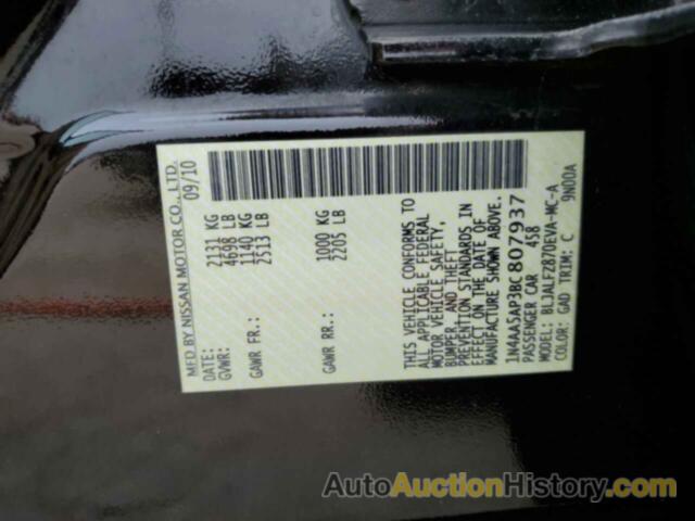 NISSAN MAXIMA S, 1N4AA5AP3BC807937