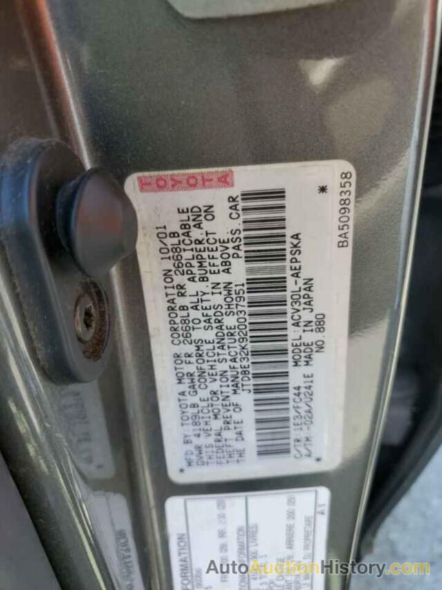 TOYOTA CAMRY LE, JTDBE32K920037951