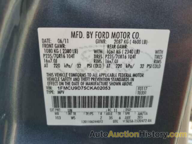 FORD ESCAPE XLT, 1FMCU9D75CKA02053