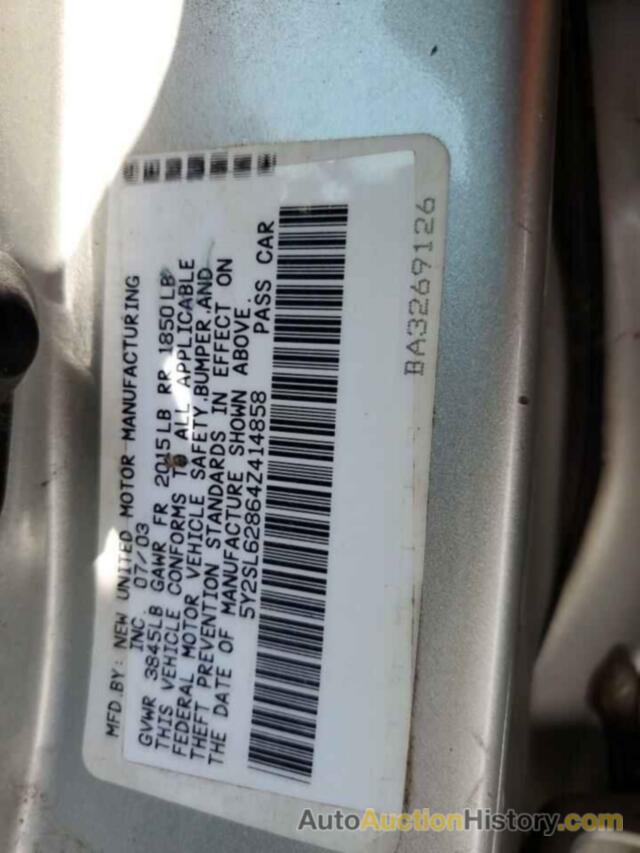 PONTIAC VIBE, 5Y2SL62864Z414858