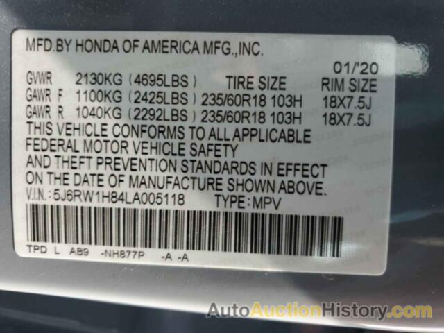 HONDA CRV EXL, 5J6RW1H84LA005118