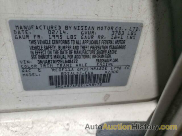 NISSAN SENTRA S, 3N1AB7AP2EL648472