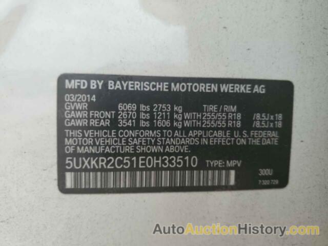 BMW X5 SDRIVE35I, 5UXKR2C51E0H33510