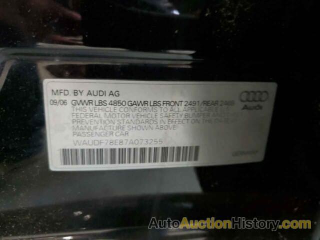 AUDI A4 2.0T QUATTRO, WAUDF78E87A073255