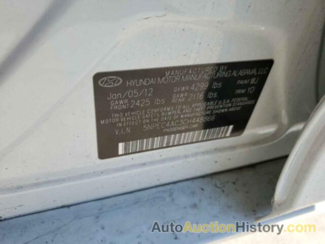 HYUNDAI SONATA SE, 5NPEC4AC3CH448866