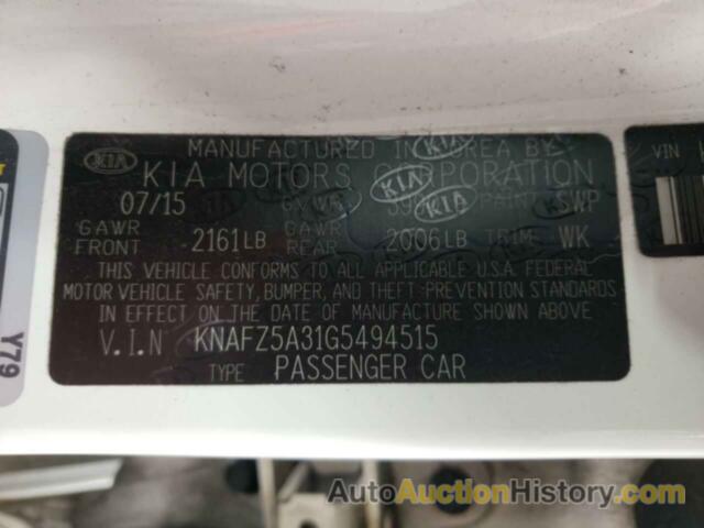 KIA FORTE SX, KNAFZ5A31G5494515