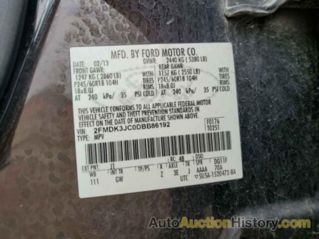 FORD EDGE SEL, 2FMDK3JC0DBB86192