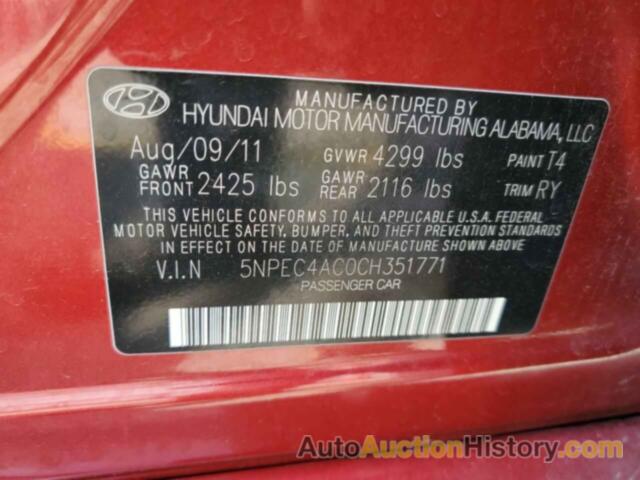 HYUNDAI SONATA SE, 5NPEC4AC0CH351771