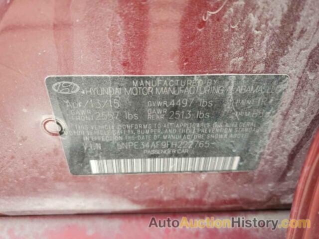 HYUNDAI SONATA SPORT, 5NPE34AF9FH222765