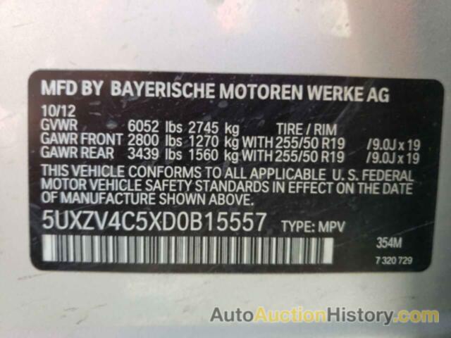 BMW X5 XDRIVE35I, 5UXZV4C5XD0B15557