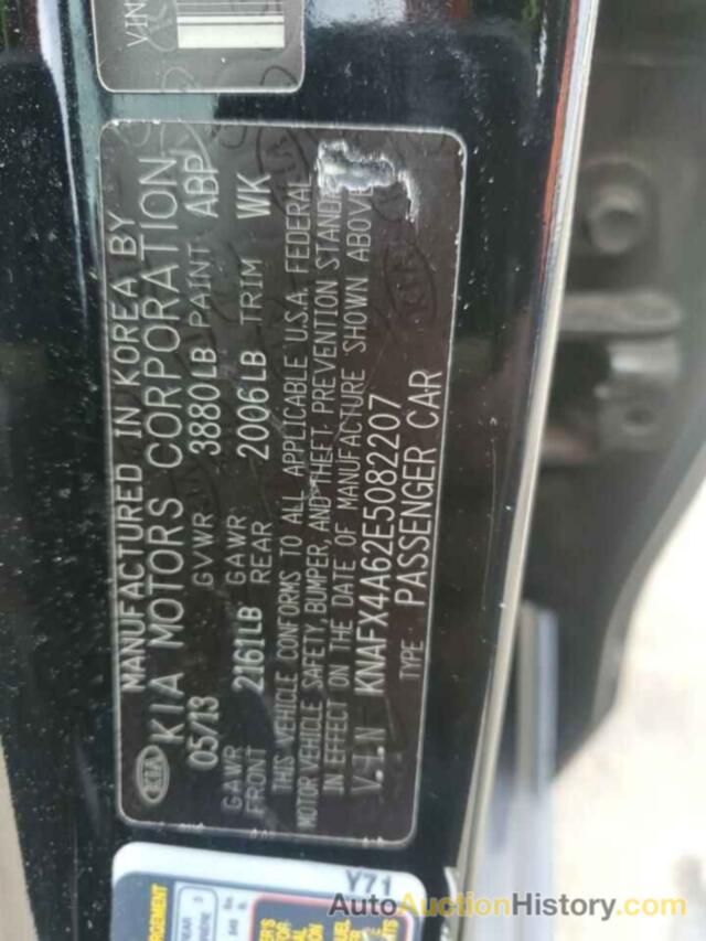 KIA FORTE LX, KNAFX4A62E5082207