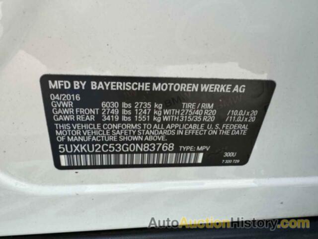 BMW X6 XDRIVE35I, 5UXKU2C53G0N83768
