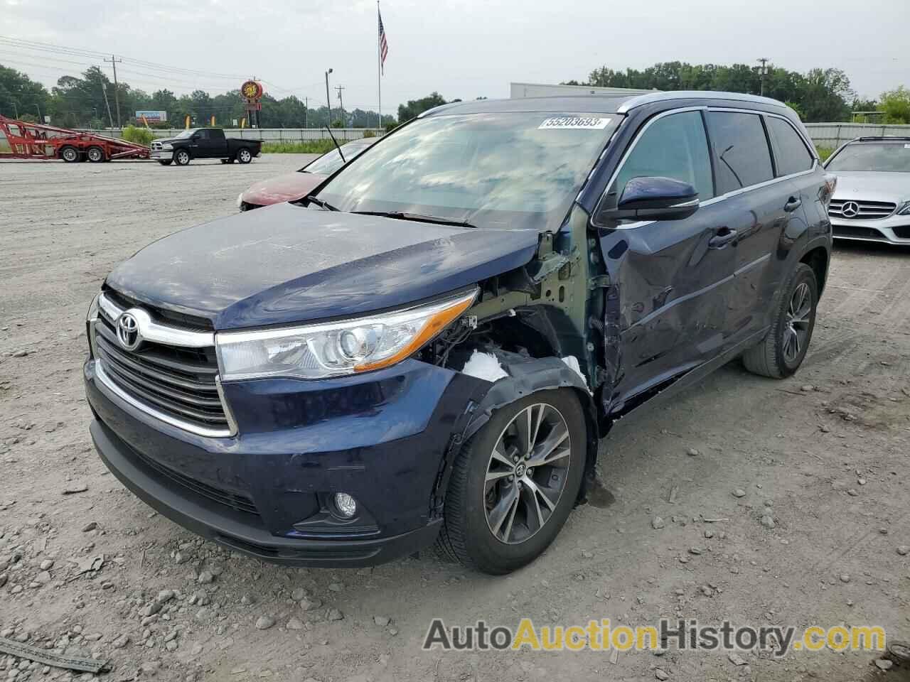 2016 TOYOTA HIGHLANDER XLE, 5TDKKRFH2GS181761