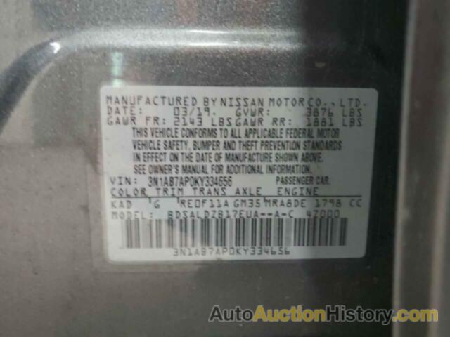 NISSAN SENTRA S, 3N1AB7AP0KY334656