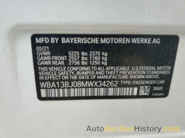 BMW 5 SERIES XI, WBA13BJ08MWX34262