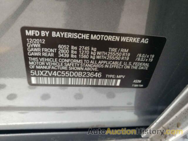 BMW X5 XDRIVE35I, 5UXZV4C55D0B23646