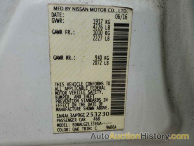 NISSAN ALTIMA 2.5, 1N4AL3AP9GC253230