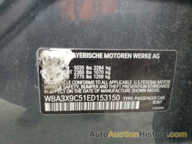 BMW 3 SERIES XIGT, WBA3X9C51ED153150