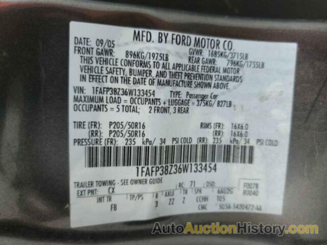 FORD FOCUS ZX4 ST, 1FAFP38Z36W133454