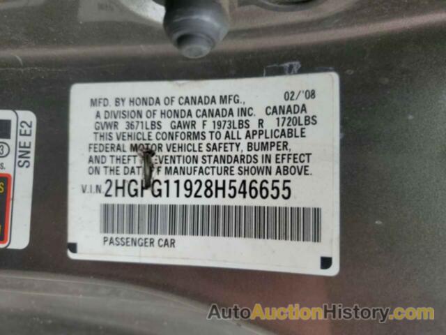 HONDA CIVIC EXL, 2HGFG11928H546655