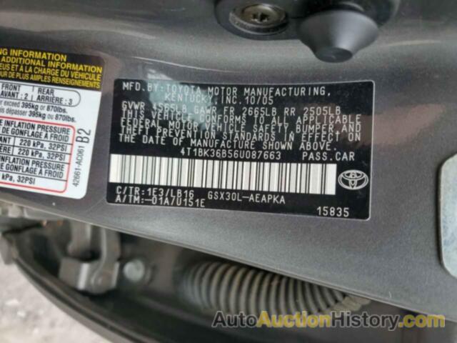 TOYOTA AVALON XL, 4T1BK36B56U087663