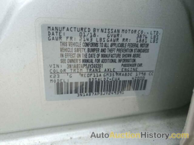 NISSAN SENTRA S, 3N1AB7AP5JY249391