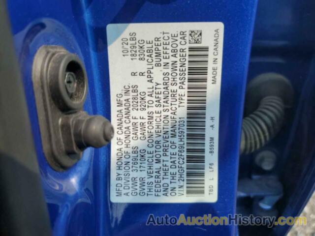 HONDA CIVIC LX, 2HGFC2F69LH597031