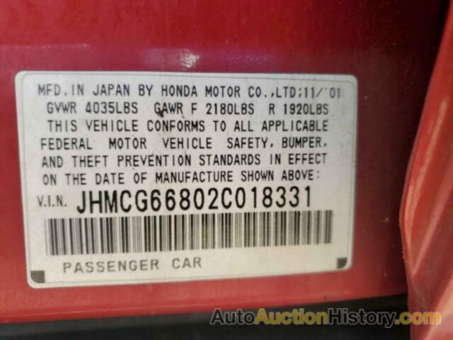 HONDA ACCORD EX, JHMCG66802C018331